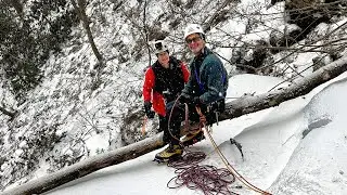 Ice Climbing - POV (Helmet Cam) Video - Hidden Amphitheater, Sproul State Forest - February 15, 2025