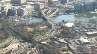 Takeoff from Reagan National Airport (DCA) with incredible views of US Capitol and Monuments