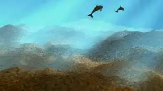 3D Animated Dolphins  swimming - under water
