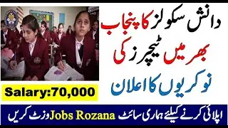 Punjab Danish Schools Jobs 2020 | Teachers Jobs 2020 For Male & Female | Apply Now
