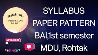 Syllabus, Paper Pattern,BAI, semester 1st, MDU, Rohtak