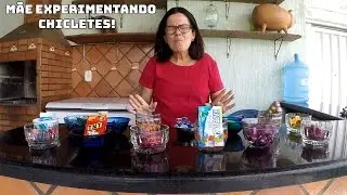 MINHA M&Atilde;E EXPERIMENTANDO TODOS OS CHICLETES DA LOJA DE BOMBONS!