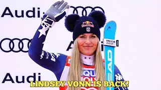 USA star continues remarkable comeback with World Cup downhill win ahead of Olympics.