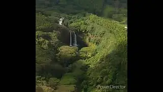 Wailua Falls (Fantasy Island) from a helicopter