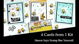 Simon Says Stamp Bee Yourself 4 cards from 1 Kit