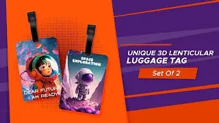 3D Lenticular Luggage Tags | Space Theme (Set of 2) | Travel Tag | Ultra 3D Magic
