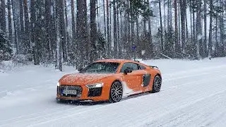 Audi R8 Winter Snow Drifting & Fun