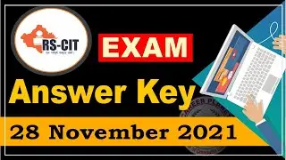 RSCIT Answer Key 28 November 2021| RKCL RSCIT Exam