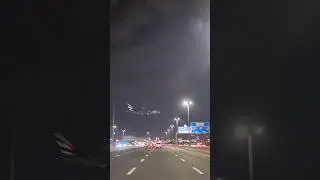 Emirates a380 night landing #dubaiairport #shorts