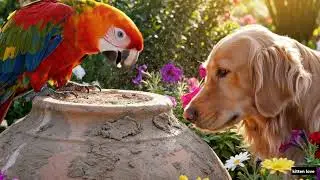 Parrot&rsquo;s Loud Personality Meets a Gentle Retriever in Hilarious Home Moment 😂🦜🐶
