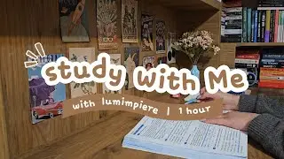 1 Hour Study With Me 📖✨ | 25/5 Pomodoro | Rain Sounds | Focus