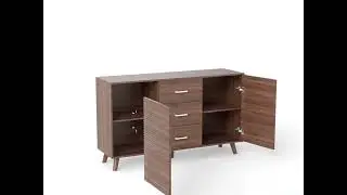 Horizontal Stripe Buffet Cabinet 2 Doors with 3 Drawers Installation Video