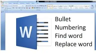 Bullet, Numbering, Find and Replace- Microsoft word tutorial