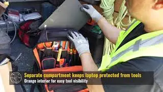 Tradesman Pro&trade; Laptop Backpack / Tool Bag, 25 Pockets, Black Polyester (55439BPTB)