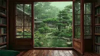 Rain sounds for sleep with soothing piano and peaceful music ambience