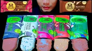 ASMR ICE CREAM MAGNUM 🤎🍫MAGNUM ALMOND, CHOCOLATE LUXE, CLASSIC, COOKIES CREAM, MATCHA CRUMBLE