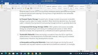 Green technology innovations, such as renewable energy storage and sustainable materials