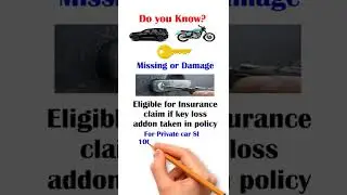 Key loss Cover | Key loss Insurance | addon cover in insurance | #viral #insurance #insuranceguru