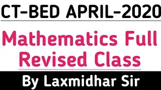 🔴Special Class On Mathematics  for CT ,BED Exam 2020 Live