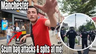 MANCHESTER - Who Do You Think You Are!! Man Assaults Me Gets Slapped And Runs Away!! Typical Day.