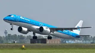 [4K] All 4 NEW KLM E195-E2 landing & take-off | Amsterdam Airport Schiphol Plane Spotting
