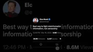 Elon Musk: Misinformation and Censorship #shorts