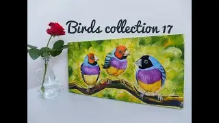 Birds collection 17|| Three happy friends|| PAF London 2019|| Julia fine art