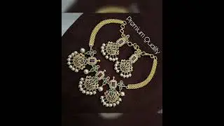 # latest cz stone long short necklace#onegramgoldjewellery
