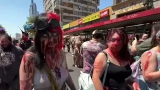 Chileans take to the streets for annual 'Zombie Walk'