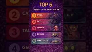 Top 5 Animals With Night Vision 🌙👀 | #shorts