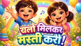 Chalo Milkar Masti Karein 😍 | Cute Kids Cartoon Song | Fun Learning Dance | Kids Video