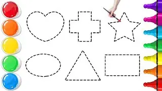 How To Draw Colorful Simple 2D Geometric Shapes | Easy Step By Step Tutorial