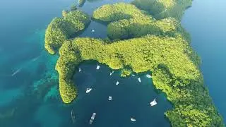 Overhead Drone Flight over Palau