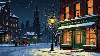 1940s jazz oldies on a snowy autumn night cozy snowfall sounds with vintage music