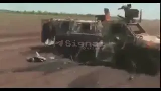 Кадры с первой уничтоженной  австралийской бронемашиной Bushmaster PMV