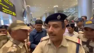 *MLC #Kavitha, #KTR and #BRS leaders reached #Shamshabad Airport in #Hyderabad from #Delhi.*