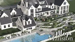 MEGA MANSION BLOXBURG SPEEDBUILD WITH GUEST HOUSE AND POOL (8 BEDROOMS!)