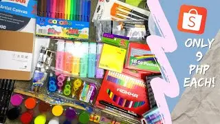 9 PESOS ART & STATIONERY SUPPLIES!? 9php Sale Shopee Haul! | Earl's Art