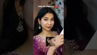 Viral🔥 Fake Ear Piercing Hack 😱🤯Best Wedding Hack For Beginners💕 #wedding  #jewellery #hack #shorts