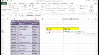 Index-Match Function in Ms Excel 2013