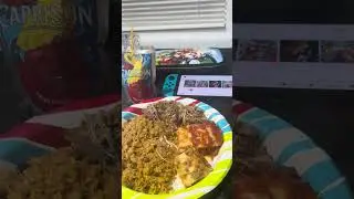 Here's Myself Eating Rice, Beans, Pernil and Lasagna at Abuelo's House For Dinner Tonight, Guys!