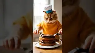 CAT MAKING A CAKE STEP BY STEP #cat #shorts