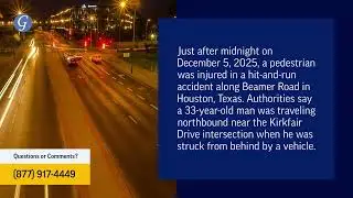 Pedestrian Injured in Hit-and-Run Accident on Beamer Road in Houston, TX