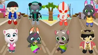 RYAN VS BECCA VS TOM VS ANGELA FUNNY LAVA DOWN WATER DOWN MOUNTAIN FALLS DOWN GAMEPLAY