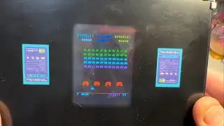 Playing the Taito 1:6 Scale Tabletop Coin Operated Space Invaders Arcade Cabinet Bank