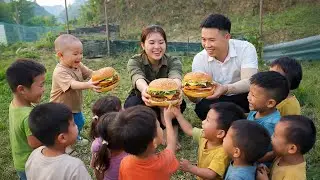 Recipe for Giant Hamburgers in Large Batches & Share with Whole Village | Home Cooking | Daily Life