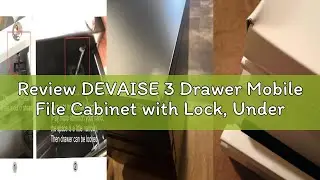 Review DEVAISE 3 Drawer Mobile File Cabinet with Lock, Under Desk Metal Filing Cabinet for Home Offi
