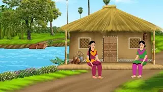 नदी के किनारे दो बहनों का भाग्य | Hindi  Story | Moral Stories | cartoon story #cartoon