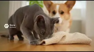 A Small Christmas Story of Santa Corgi & Russian Blue &mdash; The Stocking Incident 🎁🐶🐱 | 3min Jazz Mood