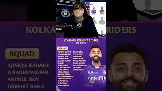 KKR Final Squad IPL 2026 😱🔥 #shorts #abcricinfo #kkr #ipl2026
